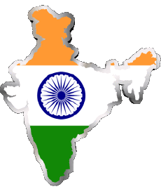 Flags Asia India Map 