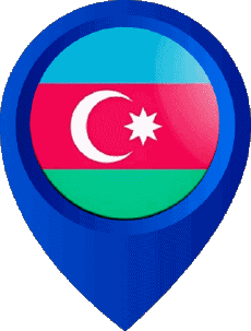 Flags Asia Azerbaijan Location Pin 