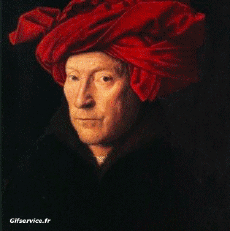 Umorismo -  Fun Morphing - Sembra Artisti pittori ricreazioni d'arte covid contenimento Getty sfida - Jan Van Eyck 