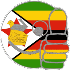 Fahnen Afrika Zimbabwe Smiley - OK 