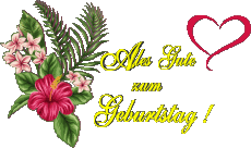 Nachrichten Deutsche Alles Gute zum Geburtstag Blumen Transparenter Hintergrund 007 