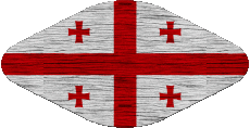 Drapeaux Asie Géorgie Ovale 02 