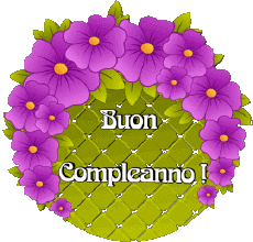 Messages Italian Buon Compleanno Floreale Transparent Background 019 