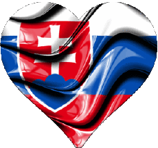 Flags Europe Slovakia Heart 