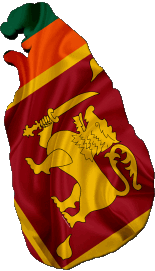 Fahnen Asien Sri Lanka Karte 