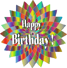 Messages English Happy Birthday Abstract - Geometric Transparent Background 022 