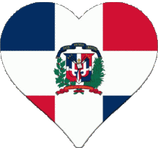 Drapeaux Amériques République Dominicaine Coeur 