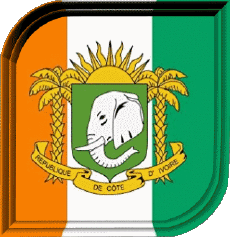 Bandiere Africa Costa d'Avorio Quadrato 