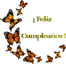 Messages Espagnol Feliz Cumpleaños Mariposas 009 