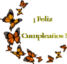 Messages Spanish Feliz Cumpleaños Mariposas Transparent Background 009 