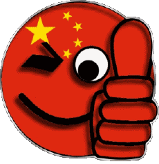 Fahnen Asien China Smiley - OK 
