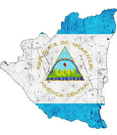 Fahnen Amerika Nicaragua Karte 
