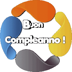 Mensajes Italiano Buon Compleanno Astratto - Geometrico Fondo transparente 011 
