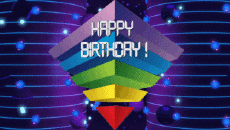 Messages English Happy Birthday Abstract - Geometric Animated Background 003 