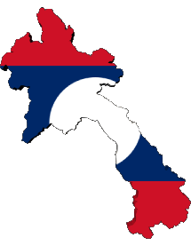 Flags Asia Laos Map 