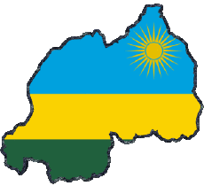 Drapeaux Afrique Rwanda Carte 
