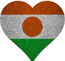 Fahnen Afrika Niger Herz 