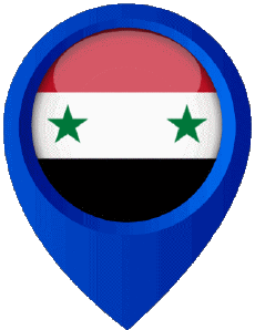 Fahnen Asien Syrien Standort-Pin 