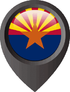 Flags America U.S.A - States Arizona Location Pin 