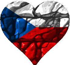 Banderas Europa República Checa Corazón 