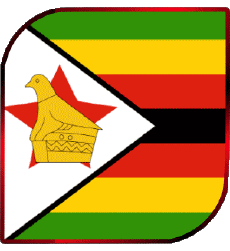Flags Africa Zimbabwe Square 
