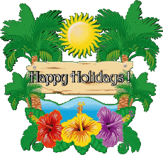 Messages Anglais Happy Holidays Fond Transparent 24 