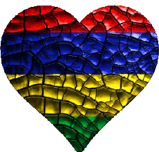 Banderas África Isla mauricio Corazón 