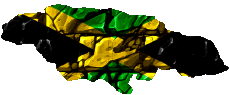 Flags America Jamaica Map 