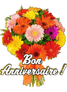 Messagi Francese Bon Anniversaire Floral Sfondo trasparente 003 
