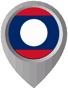 Fahnen Asien Laos Standort-Pin 
