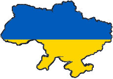 Fahnen Europa Ukraine Karte 