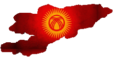 Flags Asia Kyrgyzstan Map 
