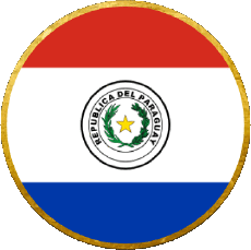Drapeaux Amériques Paraguay Rond 