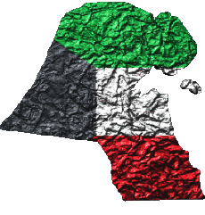 Fahnen Asien Kuwait Karte 
