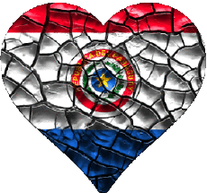Drapeaux Amériques Paraguay Coeur 