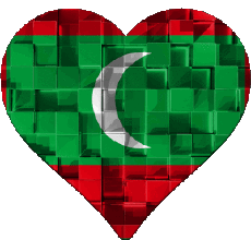 Bandiere Asia Maldive Cuore 