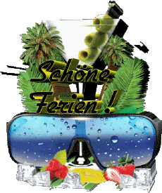 Mensajes Alemán Schöne Ferien Fondo transparente 20 