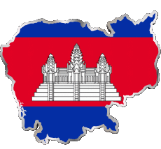 Fahnen Asien Kambodscha Verschiedene 
