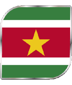 Drapeaux Amériques Suriname Carré 