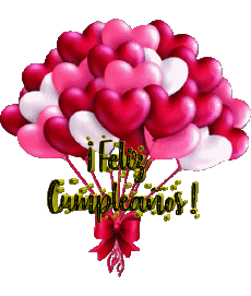 Nachrichten Spanisch Feliz Cumpleaños Globos - Confeti 009 