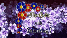 Messages German Alles Gute zum Geburtstag Blumen Animated Background 003 