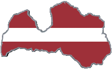 Flags Europe Latvia Map 