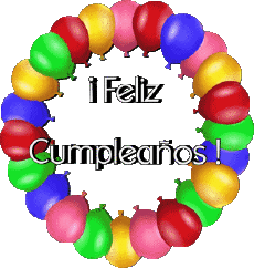 Nachrichten Spanisch Feliz Cumpleaños Globos - Confeti 008 
