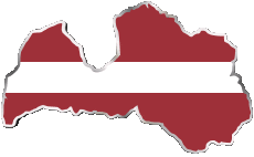 Drapeaux Europe Lettonie Carte 