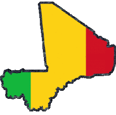 Bandiere Africa Mali Carta Geografica 
