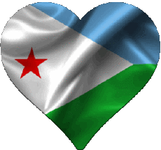Drapeaux Afrique Djibouti Coeur 