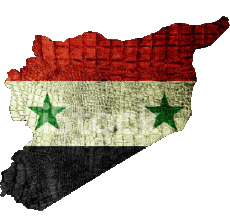 Drapeaux Asie Syrie Carte 