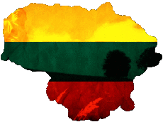 Bandiere Europa Lituania Carta Geografica 