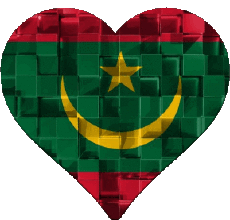 Bandiere Africa Mauritania Cuore 