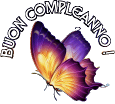 Messages Italian Buon Compleanno Farfalle Transparent Background 001 